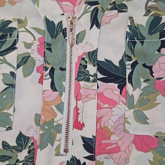 Torrid Womens Size 2 / 18-20 / 2x Georgette Zip-Front Dolman Blouse Flowy Dressy - Picture 6 of 14